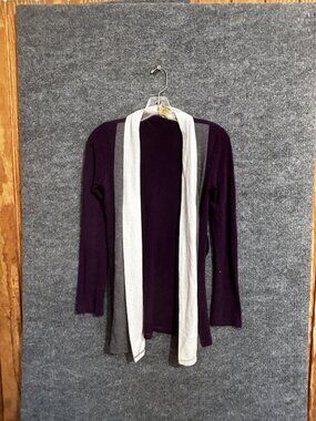 Tres Bien Shirt Womens Small Purple Colorblock Scoop Neck Long Sleeve Tunic